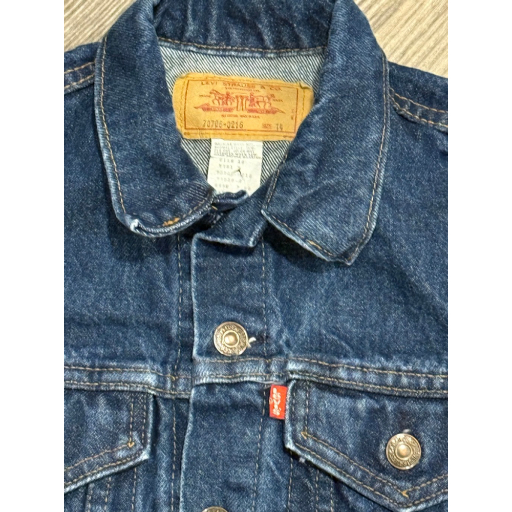 Vintage 86 Levi’s Dark Trucker Denim Jacket 70706-0216 Youth 14/Women’s Sz S​ - Picture 8 of 8